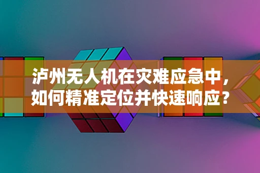 泸州无人机在灾难应急中，如何精准定位并快速响应？