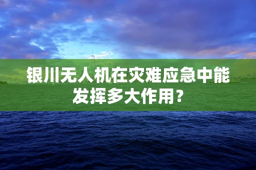 银川无人机在灾难应急中能发挥多大作用？