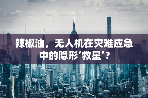 辣椒油，无人机在灾难应急中的隐形‘救星’？