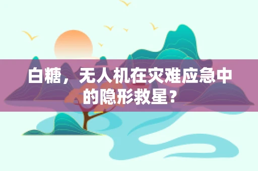 白糖，无人机在灾难应急中的隐形救星？